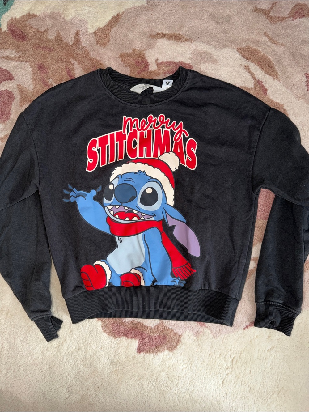H&M x Disney Black “Merry Stitchmas” Holiday Sweatshirt